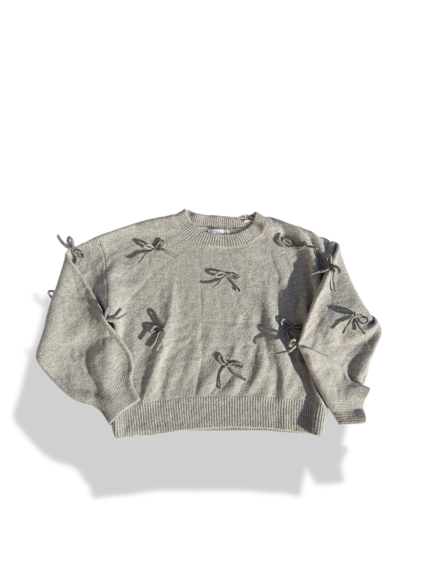 Talulah Gray Bow Sweater- Size L