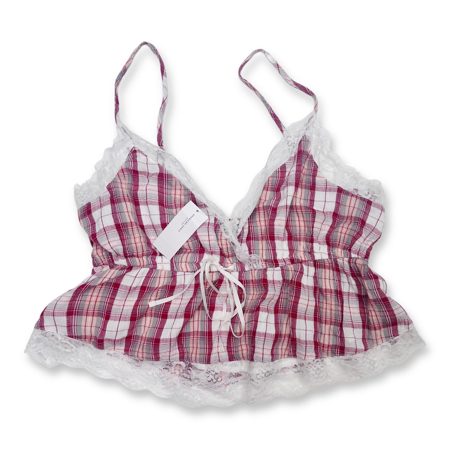 American Eagle Cropped Plaid Tank (NWT) - Size M