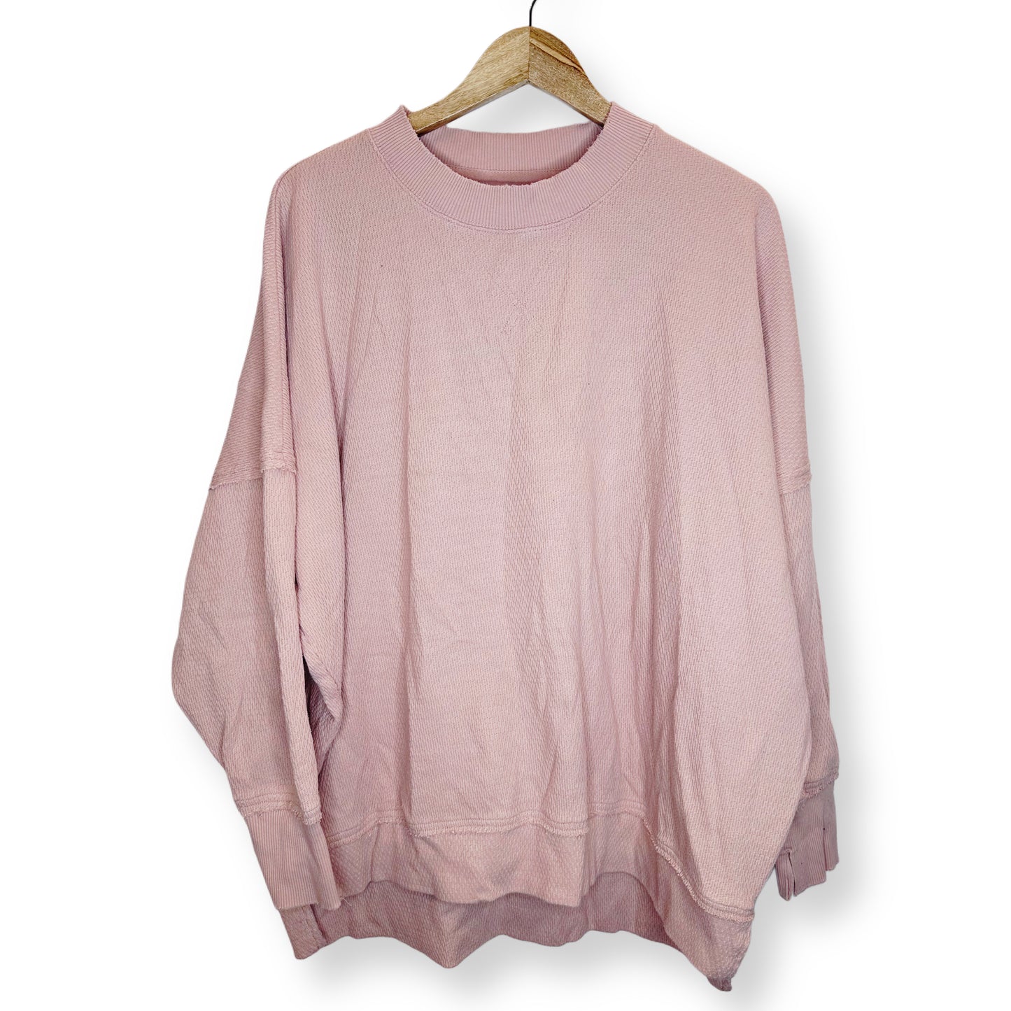 Aerie Pink Textured Crewneck - Size L