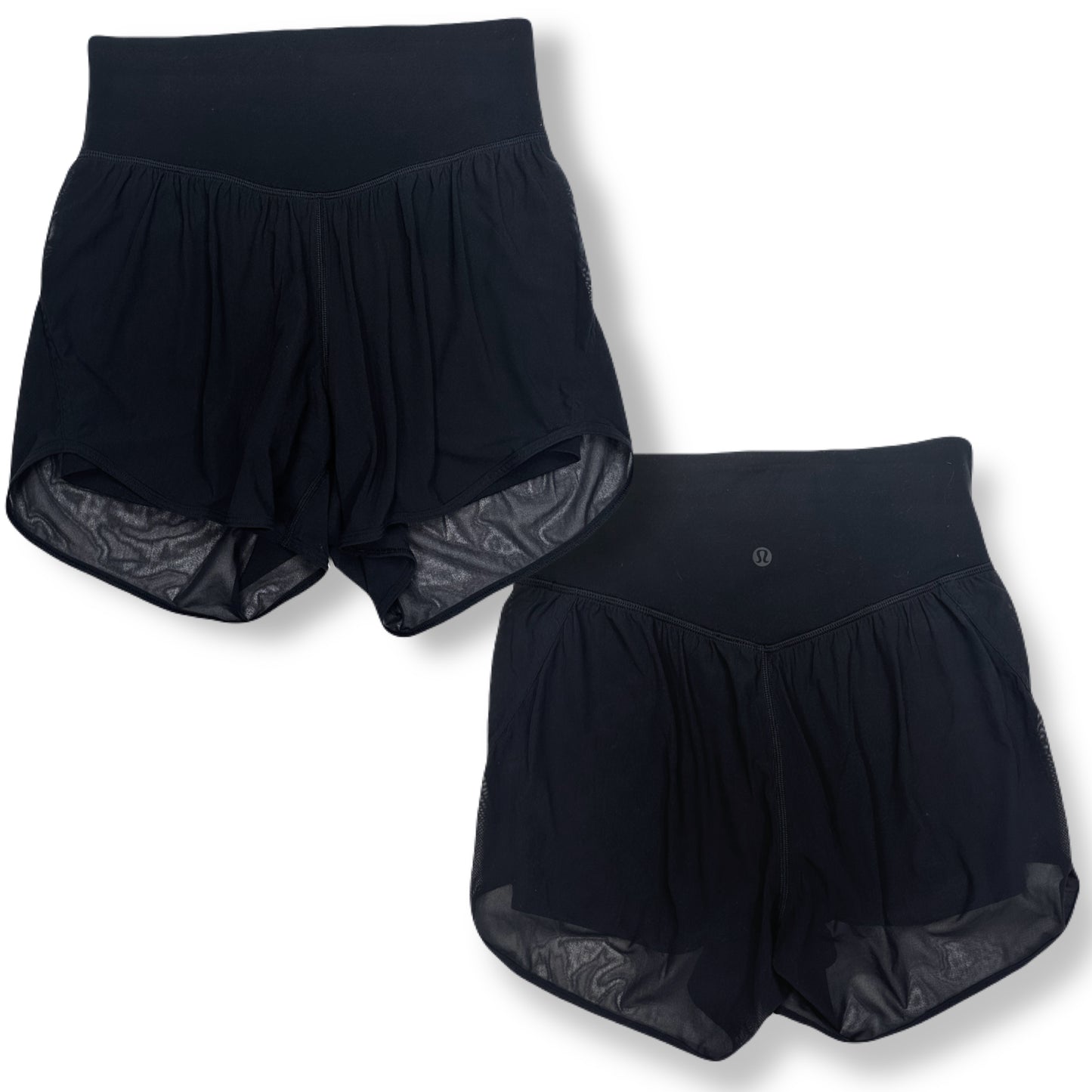 Lululemon Black Shorts with Mesh Layer - Size 4