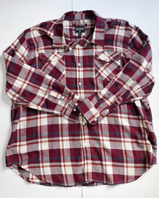 Men's Maroon Premium Expressions Flannel - Size XXL