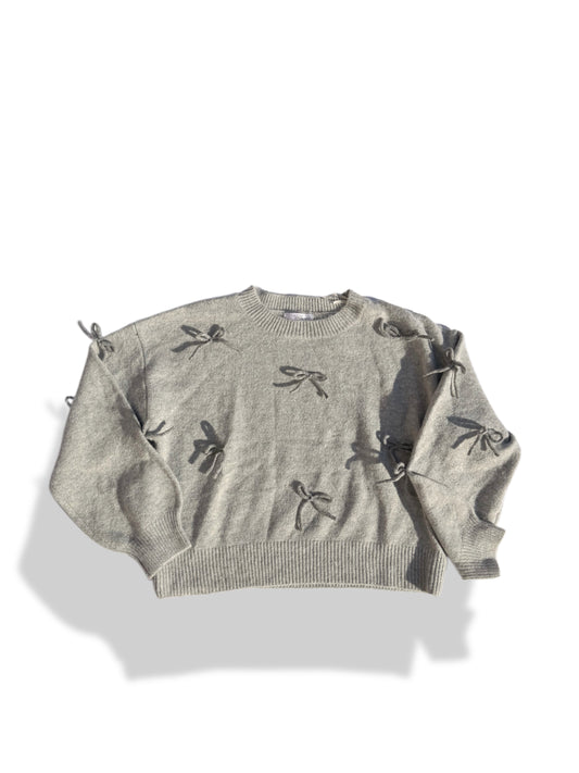Talulah Gray Bow Sweater- Size L